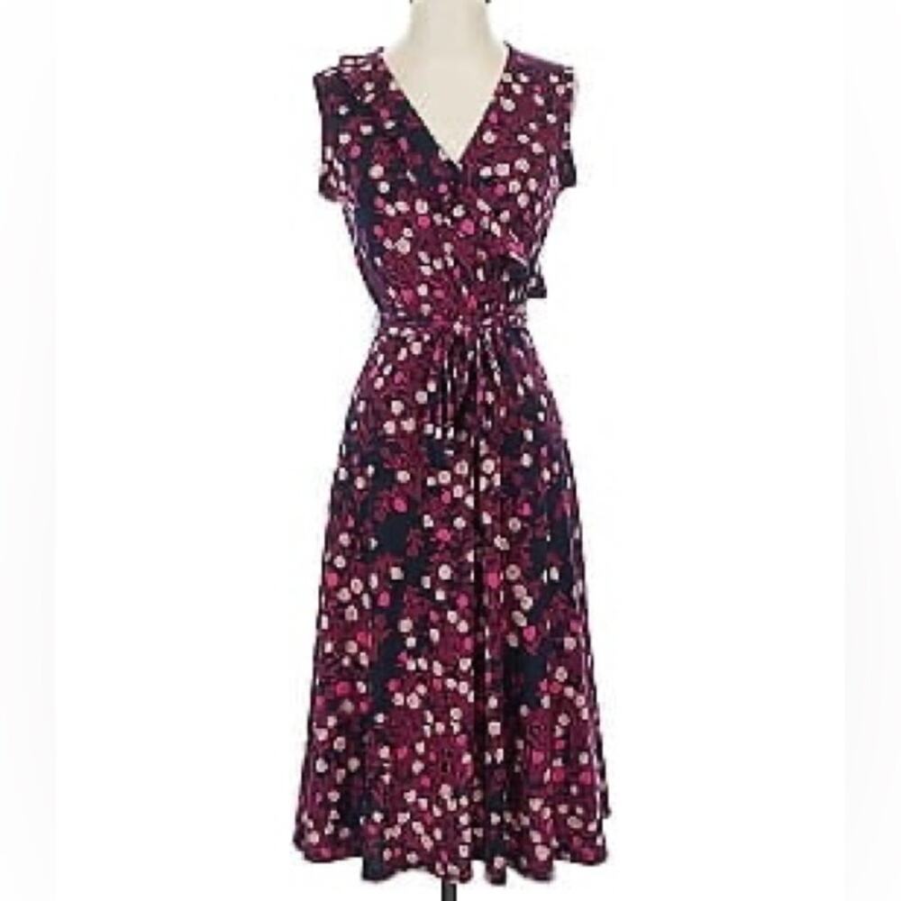 Leota x Stitch Fix Aneeka Floral Faux Wrap Sleeveless Jersey Dress NWT Sz XS